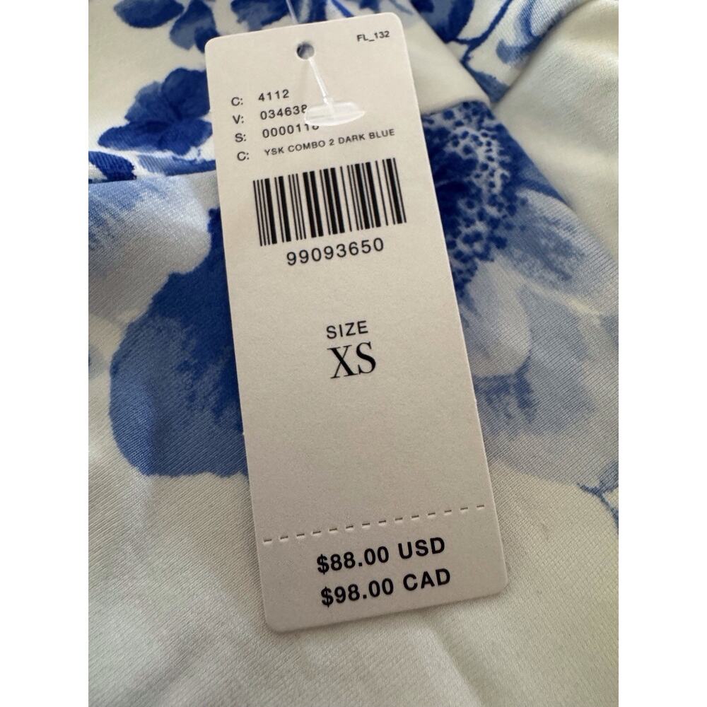 MAEVE Square Neck Peplum Top XS White Blue Floral Romantic Cottagecore Retro NWT - Picture 5 of 10